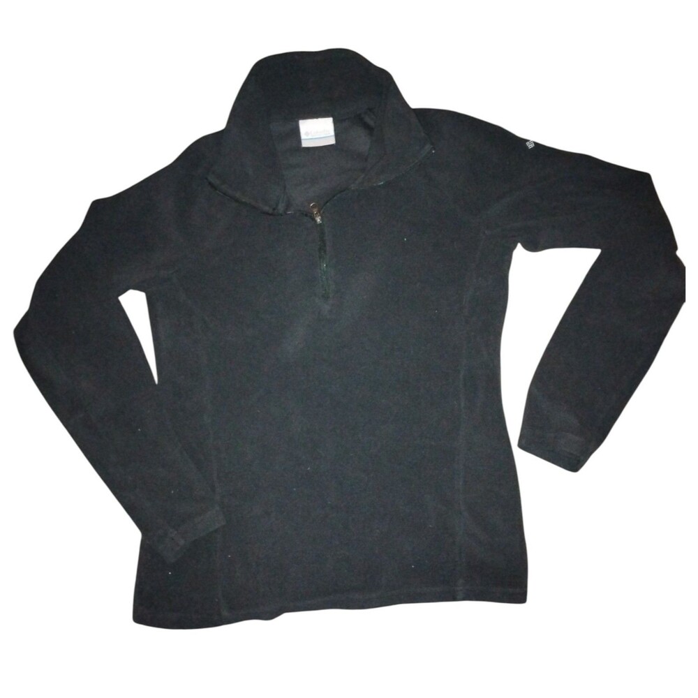 Columbia women's black 1/4 zip polyester fleece jacket Size S